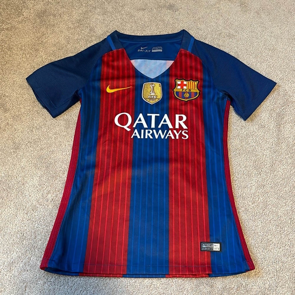 RARE Nike Barcelona 2nd Home Jersey 2016-17 Women’s Soccer Football Messi Shirt